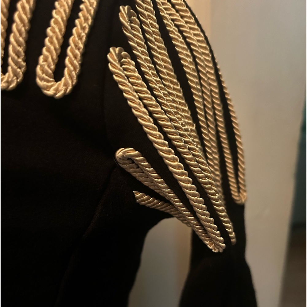 NWOT H&M Black Bolero With Gold Rope Trim & Adornment - Picture 3 of 5